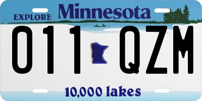 MN license plate 011QZM