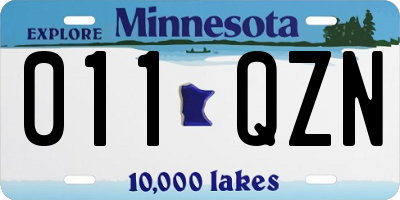 MN license plate 011QZN