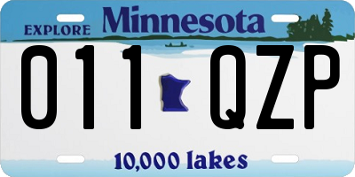 MN license plate 011QZP