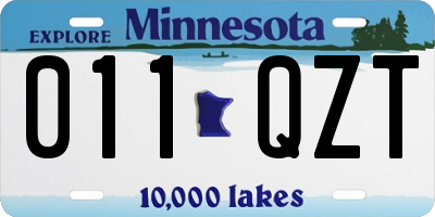 MN license plate 011QZT