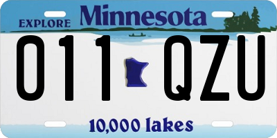 MN license plate 011QZU