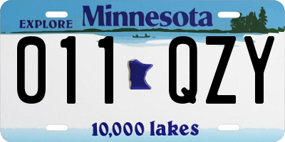 MN license plate 011QZY
