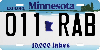 MN license plate 011RAB