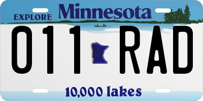 MN license plate 011RAD