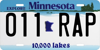 MN license plate 011RAP