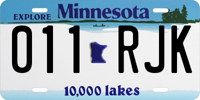 MN license plate 011RJK
