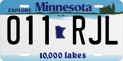 MN license plate 011RJL