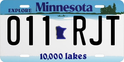 MN license plate 011RJT