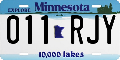MN license plate 011RJY