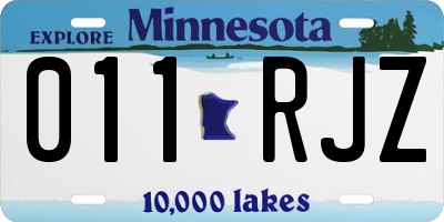 MN license plate 011RJZ