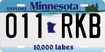 MN license plate 011RKB