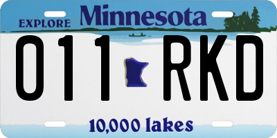MN license plate 011RKD