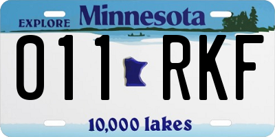 MN license plate 011RKF