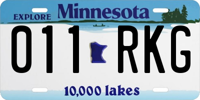 MN license plate 011RKG