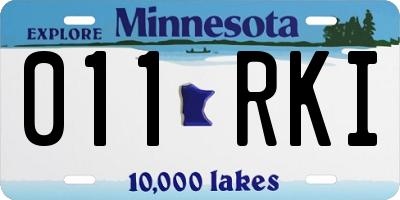 MN license plate 011RKI