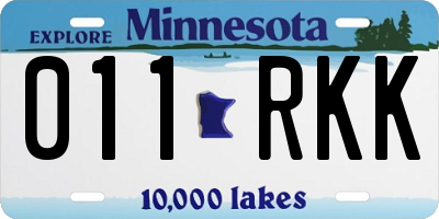 MN license plate 011RKK
