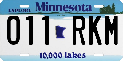 MN license plate 011RKM