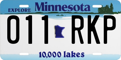 MN license plate 011RKP