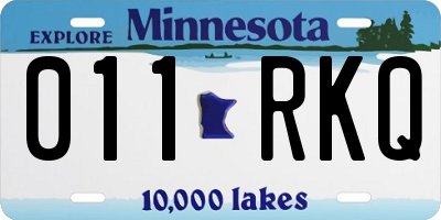 MN license plate 011RKQ