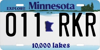 MN license plate 011RKR