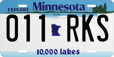 MN license plate 011RKS