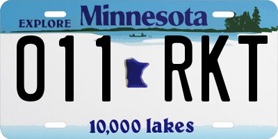 MN license plate 011RKT