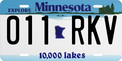 MN license plate 011RKV