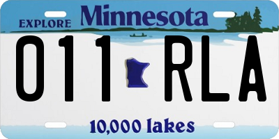 MN license plate 011RLA