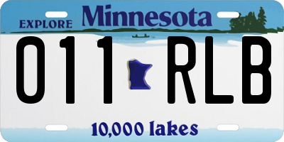 MN license plate 011RLB