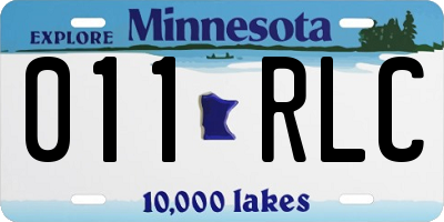 MN license plate 011RLC