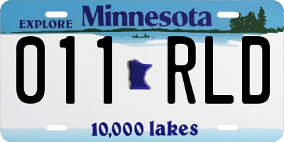 MN license plate 011RLD