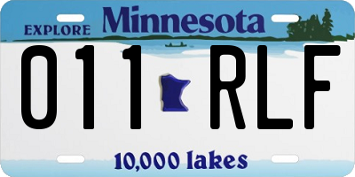 MN license plate 011RLF