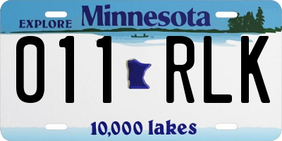 MN license plate 011RLK