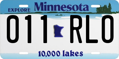 MN license plate 011RLO