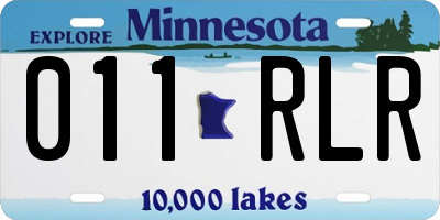 MN license plate 011RLR
