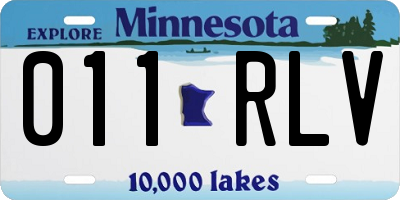MN license plate 011RLV