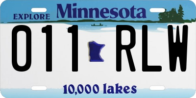 MN license plate 011RLW