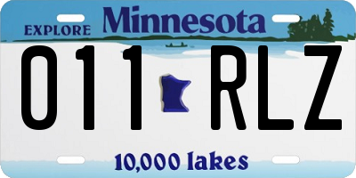 MN license plate 011RLZ