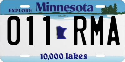 MN license plate 011RMA