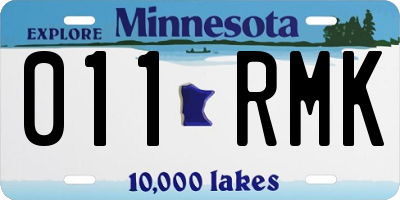 MN license plate 011RMK