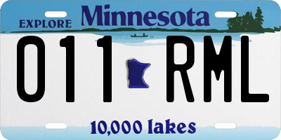 MN license plate 011RML