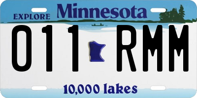 MN license plate 011RMM