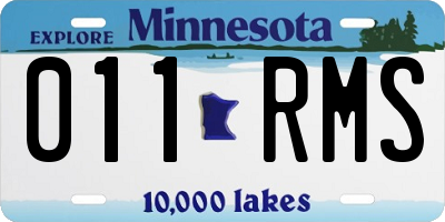 MN license plate 011RMS