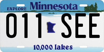 MN license plate 011SEE