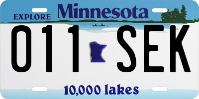 MN license plate 011SEK