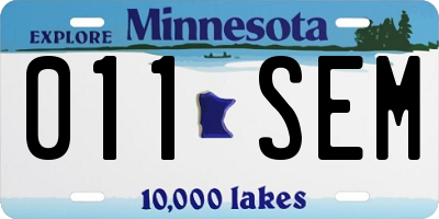 MN license plate 011SEM