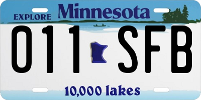 MN license plate 011SFB
