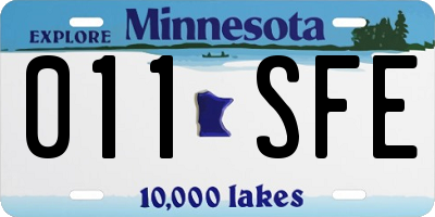 MN license plate 011SFE