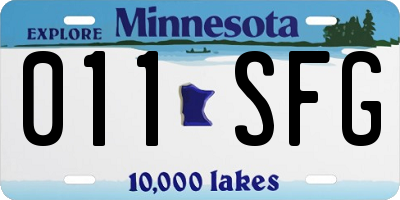 MN license plate 011SFG