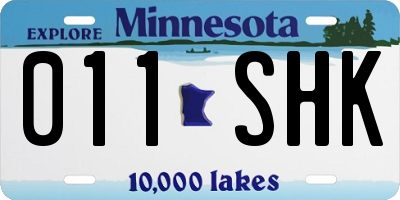 MN license plate 011SHK